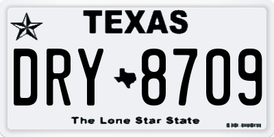 TX license plate DRY8709