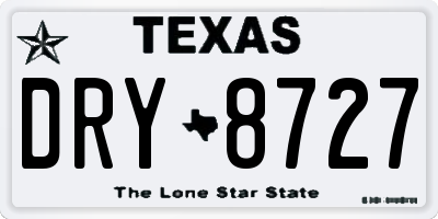 TX license plate DRY8727