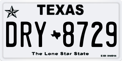 TX license plate DRY8729