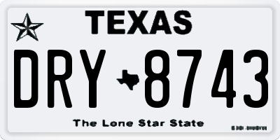 TX license plate DRY8743