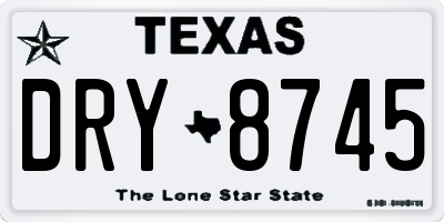 TX license plate DRY8745