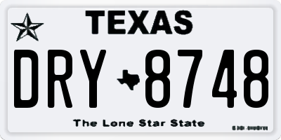 TX license plate DRY8748