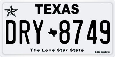 TX license plate DRY8749