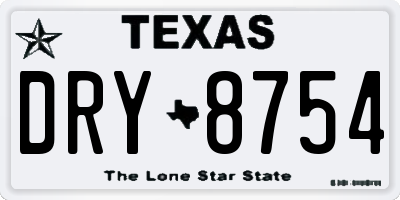 TX license plate DRY8754