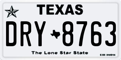 TX license plate DRY8763