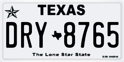 TX license plate DRY8765
