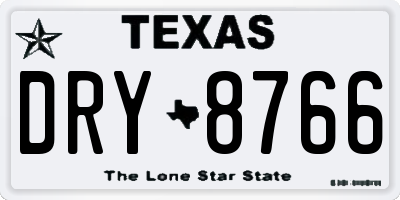 TX license plate DRY8766