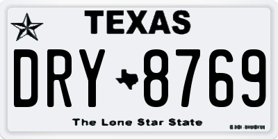 TX license plate DRY8769