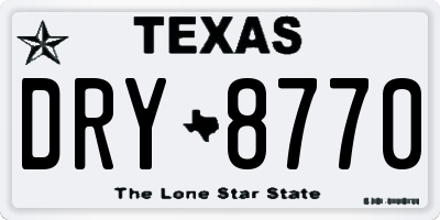 TX license plate DRY8770