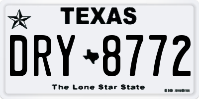 TX license plate DRY8772