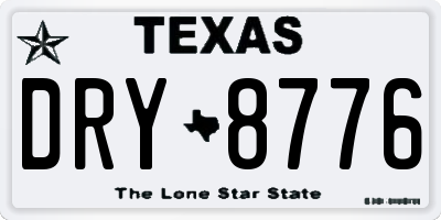 TX license plate DRY8776