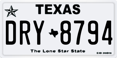 TX license plate DRY8794