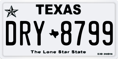 TX license plate DRY8799