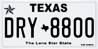 TX license plate DRY8800