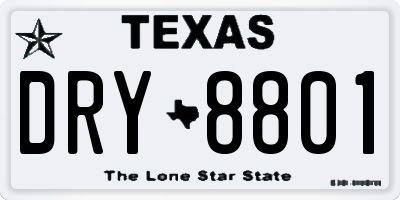 TX license plate DRY8801