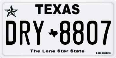 TX license plate DRY8807