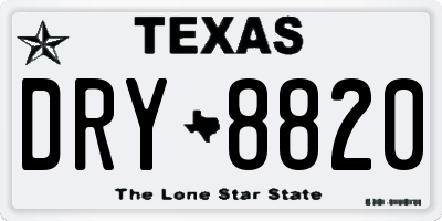 TX license plate DRY8820