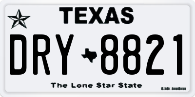 TX license plate DRY8821