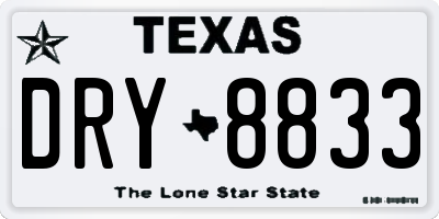 TX license plate DRY8833
