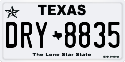 TX license plate DRY8835