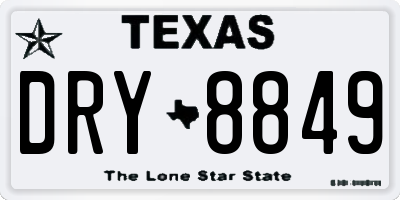 TX license plate DRY8849