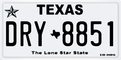 TX license plate DRY8851