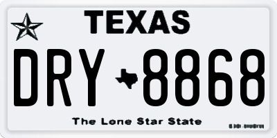 TX license plate DRY8868