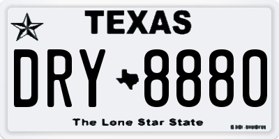 TX license plate DRY8880