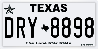 TX license plate DRY8898