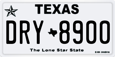 TX license plate DRY8900