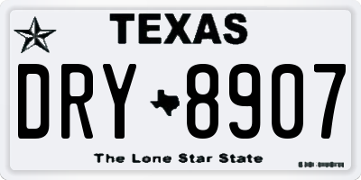 TX license plate DRY8907
