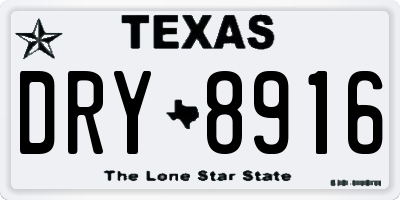TX license plate DRY8916