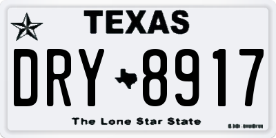 TX license plate DRY8917