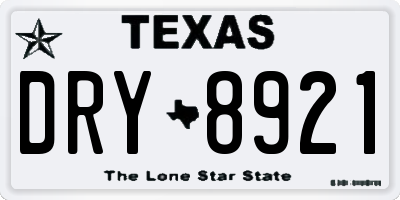 TX license plate DRY8921