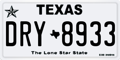 TX license plate DRY8933