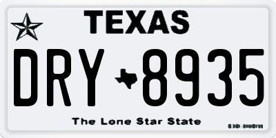 TX license plate DRY8935