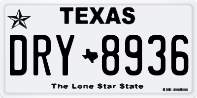 TX license plate DRY8936