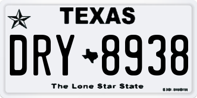 TX license plate DRY8938