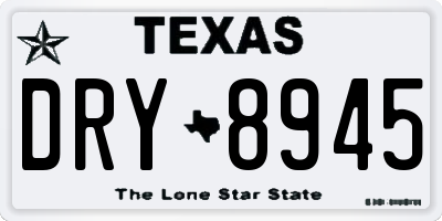 TX license plate DRY8945