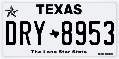 TX license plate DRY8953