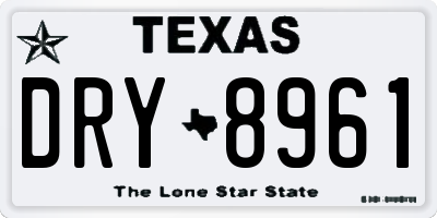 TX license plate DRY8961