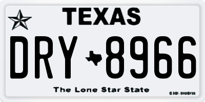 TX license plate DRY8966