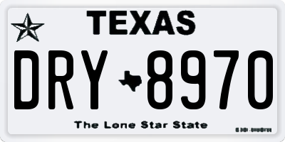 TX license plate DRY8970
