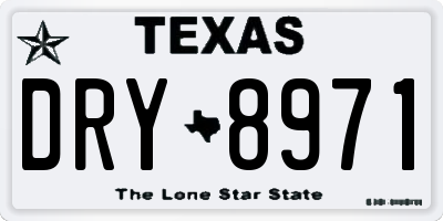 TX license plate DRY8971