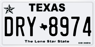 TX license plate DRY8974
