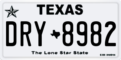TX license plate DRY8982