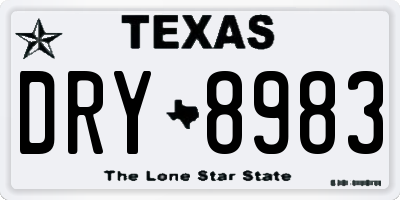 TX license plate DRY8983