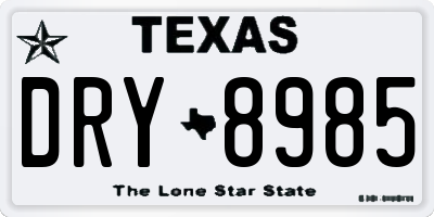 TX license plate DRY8985