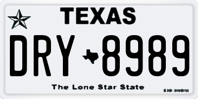 TX license plate DRY8989