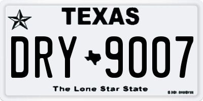 TX license plate DRY9007